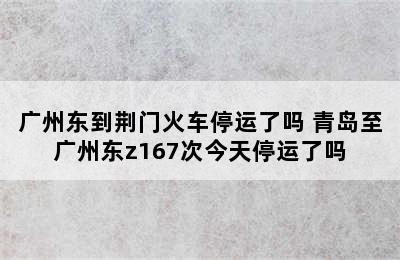 广州东到荆门火车停运了吗 青岛至广州东z167次今天停运了吗